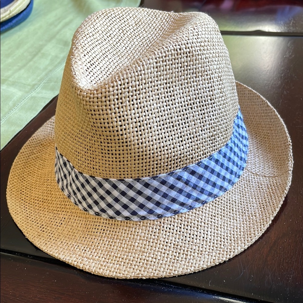 Janie and Jack Tan and Blue Summer Fedora